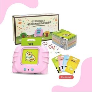 Flash Cards Happy World Card Early Education Device Electronic Learning Toy Pink
